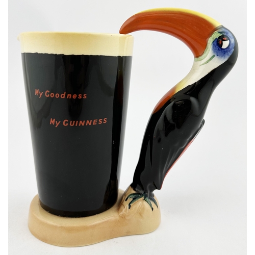 22 - MY GOODNESS MY GUINESS TOUCAN 22 JUG. 7.1ins tall. Multi coloured toucan supping from large, front l... 