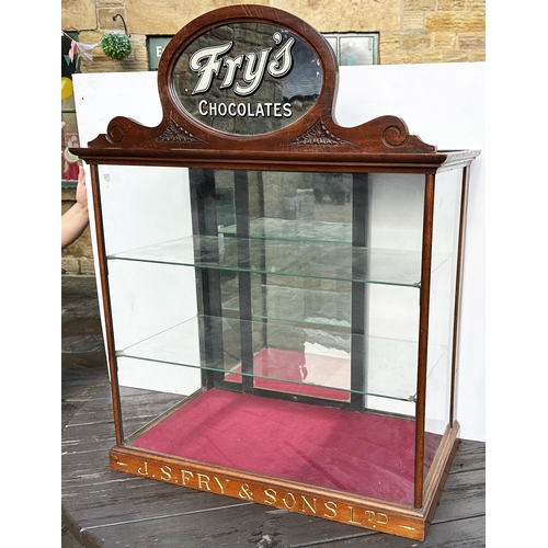 38 - FRYS CHOCOLATES SHOP DISPLAY CABINET. 35.2 ins tall x 26.7 wide x 14.7deep. A very attractive & unus... 
