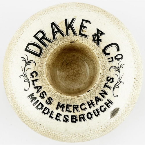 44 - MIDDLESBROUGH MATCHSTRIKER & ASHTRAY. 4.5ins diam. Outer roughness. DRAKE & CO. Inner crazing & chip... 
