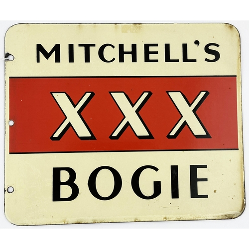 71 - MITCHELLS XXX BOGIE ENAMEL SIGN. 12 x 10ins. Great small size doundle sided enamel. Threefixing/ han... 