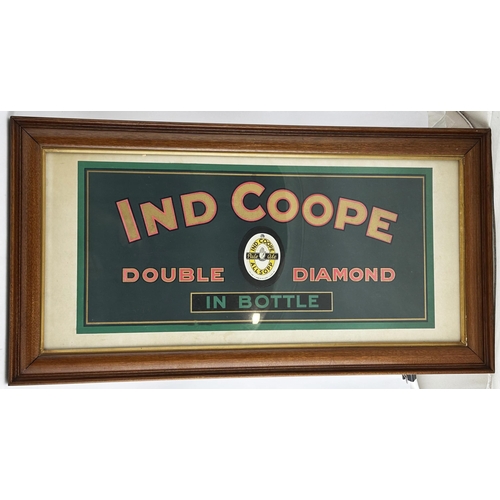 72 - . IND COOPE FRAMED POSTER. 32 x 16.5ins. IND COOPE/ PALE ALE/ ALLSOPP t.m to centre. Very minute wea... 