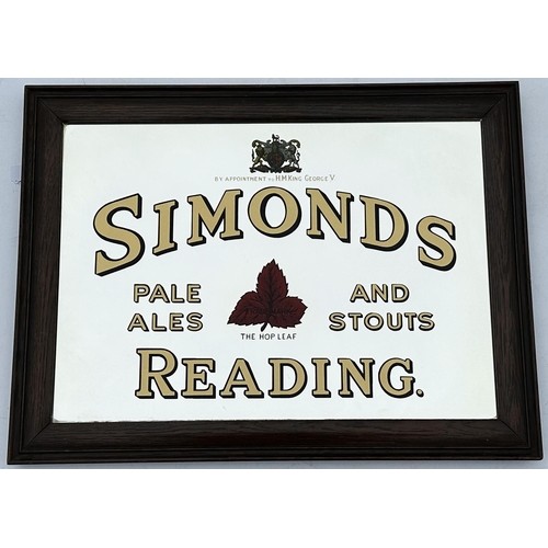 73 - READING SIMONDS PALE ALE FRAMED MIRROR. 24 x 18ins. Gold lettering with coat of arms to centre & red... 