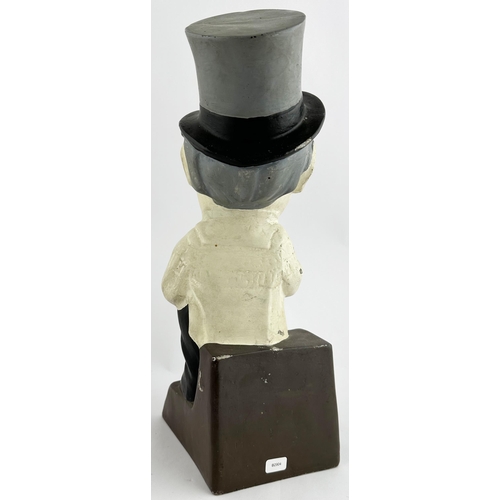 78 - WILLS SHAG ADVERTISING FIGURE. 13ins tall, plaster of Paris cast. Top hat & pipe in mouth set atop a... 