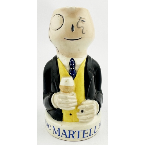 81 - MARTELL COGNAC BRANDY JUG. Familiar torso image of monacled gent, rear handle