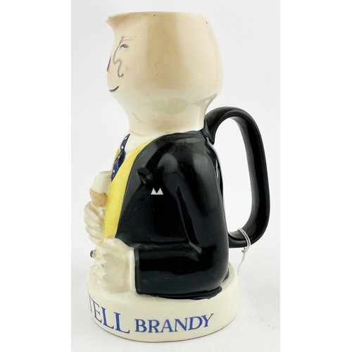 81 - MARTELL COGNAC BRANDY JUG. Familiar torso image of monacled gent, rear handle