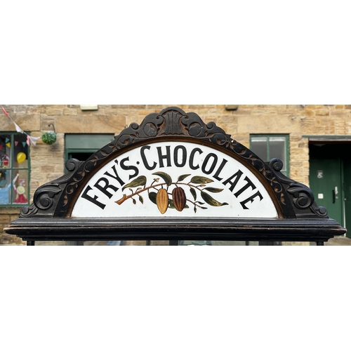 98 - FRYS CHOCOLATE SHOP ADVERTISING CABINET. 36.3ins tall, 26.7ins wide, 14.3ins deep. A very elabourate... 