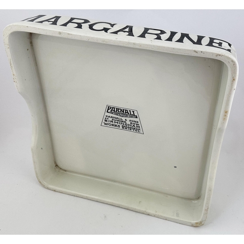 104 - PARNALL MARGARINE GROCERY SLAB. 13.7ins square, 3.6ins tall. Fine example of a large shop counter to... 