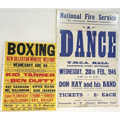 107 - NOTTINGHAM THEATRE POSTERS DUO. Largest 30 x 20ins. Boxing & Dance. Worn.