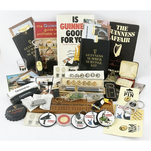 139 - GUINNESS ECLECTIC MIX. Largest 5.75 x 8.5ins. Inc. Books, pencils, cuff links, key rings & little tr... 