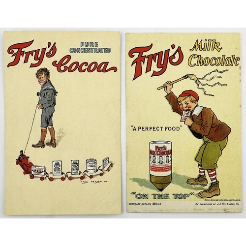 151 - FRYS ADVERTISING POSTCARDS DUO. 3.5 x 5.5ins. Stylish images of children with chocolate bars. (2)