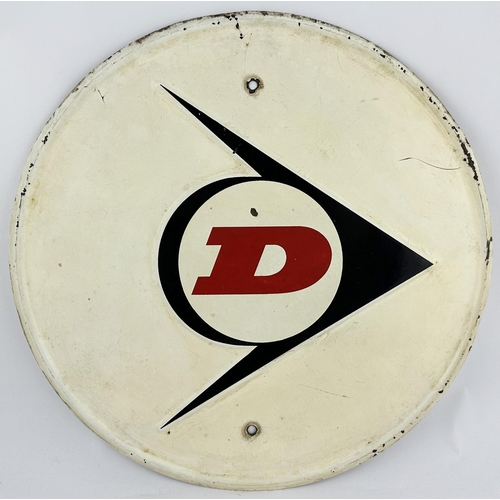 165 - DUNLOP TIN SIGN. 13ins diam. Familiar simple but stylish logo to centre. Some wear.