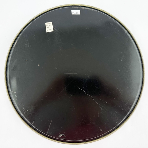 203 - BLACK & WHITE SCOTCH WHISKY TRAY. 12.1ins diam. EArly black backed (very shiny) circular tray. Super... 