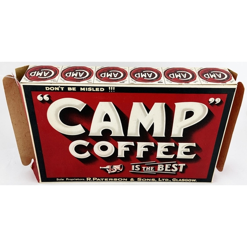 297 - CAMP COFFEE DUMMY SHOP DISPLAY BOX. 13.5 x 9ins. Fantastic multicoloured box. Slight wear.