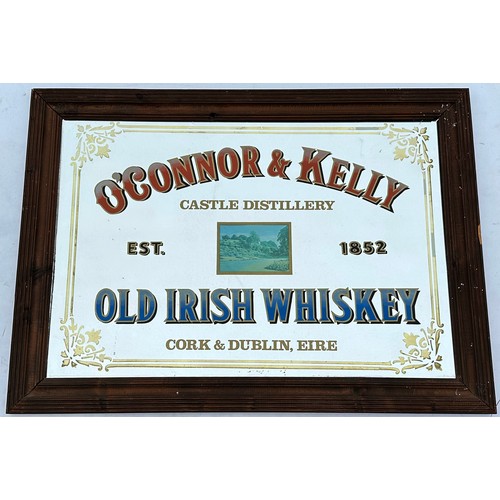 86 - CORK & DUBLIN OCONNOR & KELLY OLD IRISH WHISKEY MIRROR. 37 x 26.7ins. A purely decorative offering o... 