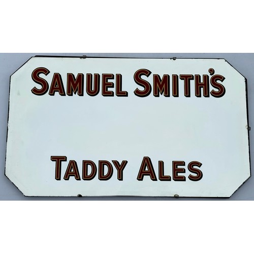 152 - SAMUEL SMITHS TADDY ALES MIRROR. 27 x 16. Striking coloured lettering, bevelled edging. Slight wear.