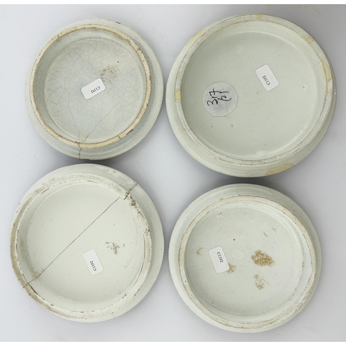 292 - PRATT LID GROUP. Largest 4.75ins. Inc. KM 72, KM 93, KM 190 & KM 283. Damages. (4)