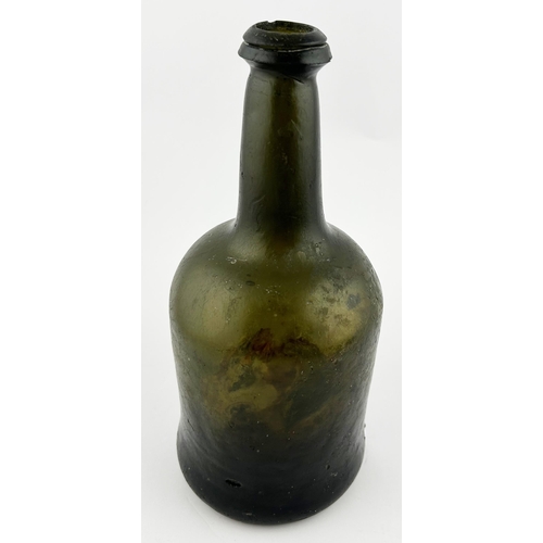 296 - FREE BLOWN CYLINDER WINE. 9.25ins tall. Fat bodied, base pontil. Surface wear & chips.