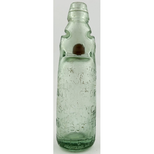 346 - R WHITES COLOURED MARBLE CODD BOTTLE. 9ins tall. Heavily embossed to both sides. Sharpness to one si... 