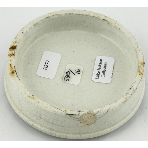 401 - BRIGHTON COLD CREAM POT LID. (APL pg 590, 16). 2.9ins diam. Black transfer. FOSTER & ELSE/COLD CREAM... 