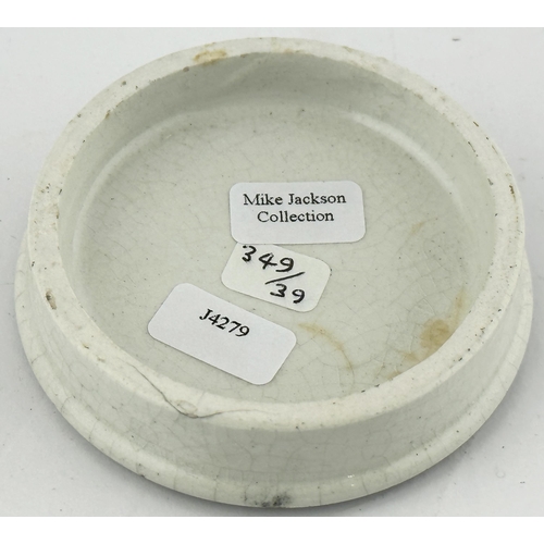 403 - LONDON COLD CREAM POT LID. (APL pg 349, 39). 2.6ins diam. Black transfer. S. MAW, SON & SONS/ OTTO O... 