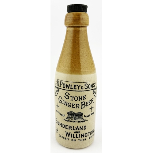 517 - SUNDERLAND & WILLINGTON GINGER BEER BOTTLE. 8.2ins tall. Ch., t.t., screw stopper - original include... 