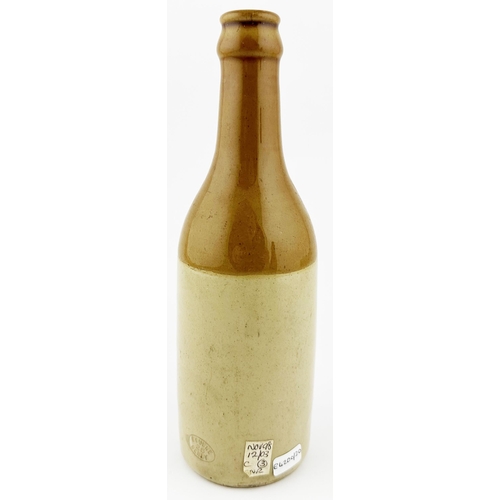 523 - DEVON GINGER BEER BOTTLE. 8.3ins tall. Ch., t.t., c.c. Very well struck clear black transfer for Lyn... 