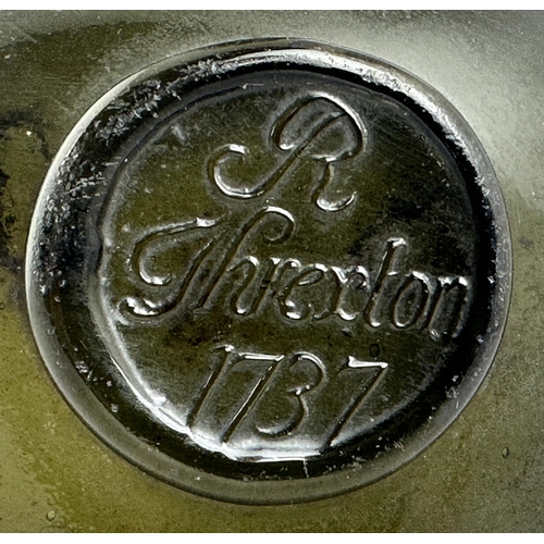 529 - ENGLISH 1737 DATED SEAL MALLET WINE BOTTLE. (Burton Vol II, p 660, bottle style and whereabouts unkn... 