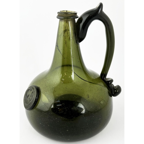 534 - GS SEALED HANDLED ENGLISH ONION WINE BOTTLE. 8.1ins tall. A very special offering in the form of an ... 