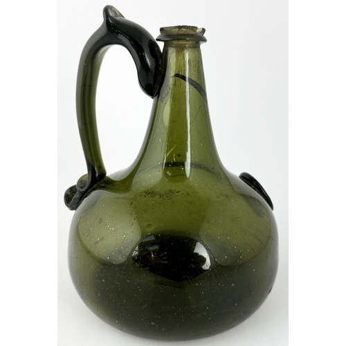 534 - GS SEALED HANDLED ENGLISH ONION WINE BOTTLE. 8.1ins tall. A very special offering in the form of an ... 