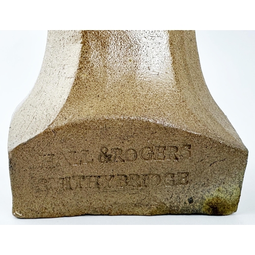 537 - ROCHDALE MINIATURE CHIMNEY TRADESMANS SAMPLE CHIMNEY POT. 7.3ins tall. Salt glaze, tulip topped samp... 