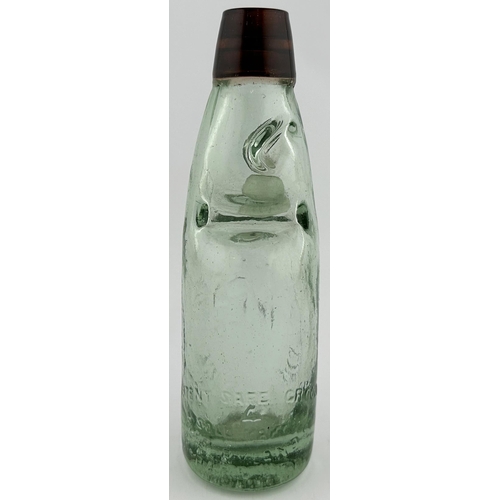 555 - J THRENTHAM GREAT BRIDGE COLOURED LIP CODD BOTTLE. 7.4ins tall. 6oz standard codd with bright/ stron... 