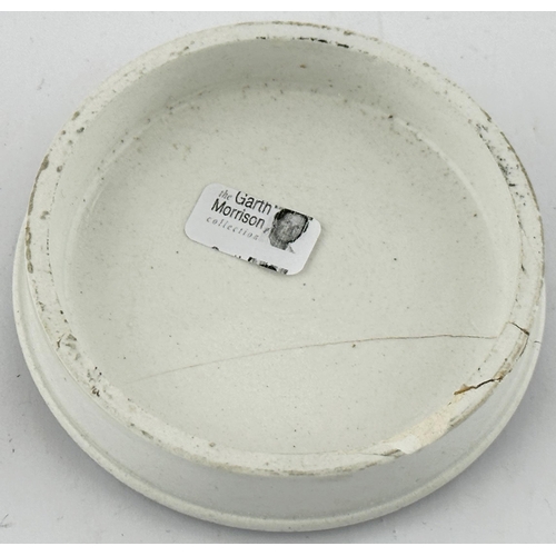 567 - DEVONPORT POT LID. (APL pg 86, 55). 2.9ins diam. Very rare local lid. Black transfer with decorative... 