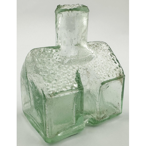 576 - COTTAGE INK BOTTLE. (IB p91) 2.6ins tall. Clear glass. This is different to the two others with it h... 