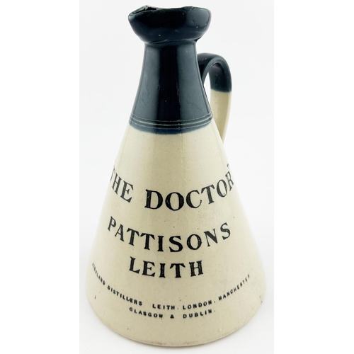 590 - THE DOCTORS PATTISONS LEITH WHISKY WATER JUG. (WG p152). 7.8ins tall. A quite striking blue/ green t... 