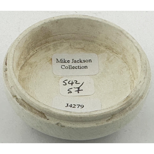 594 - EDINBURGH CHEMIST BUTTON POT LID. (APL pg 542, 57) 2.1ins diam. G.H. LAIRD/ CHEMIST/ 40 QUEENSFERRY ... 