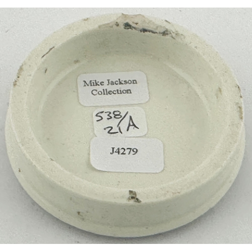 599 - EDINBURGH COLD CREAM POT LID. (APL pg 538, 21a) 2.3ins diam. OTTO OF ROSE/ COLD CREAM/ BAILDON & SON... 