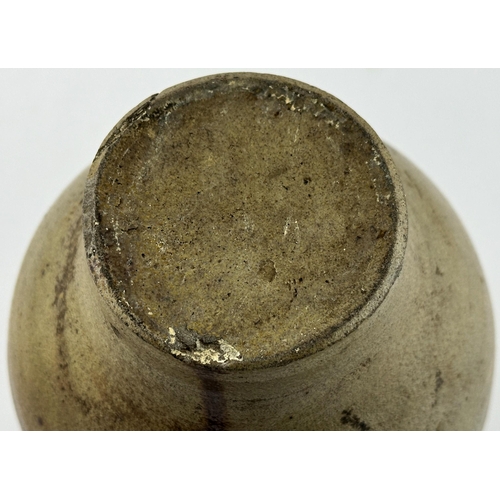 603 - ENGLISH 1753 DATED BELLARMINE TYPE ALE BOTTLE. 8.8ins tall. Most delightful ovoid Bellarmine style, ... 