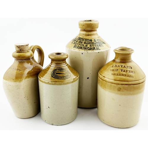 421 - WEST COUNTRY TYPE MINIATURE FLAGON. 4.2ins tall. T.t., flat sided, Price Bristol type colours (no p.... 