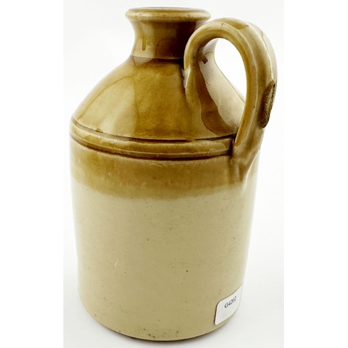 423 - SHEERNESS MINIATURE FLAGON. 4.3ins tall. T.t., rear handle, flared cork lip. Shoyulder impressed J H... 