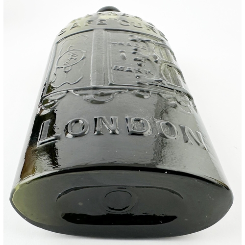 433 - LONDON WARNERS SAFE CURE BOTTLE. 9.6ins tall. One pint, dark olive green glass, sloping shoulders, s... 