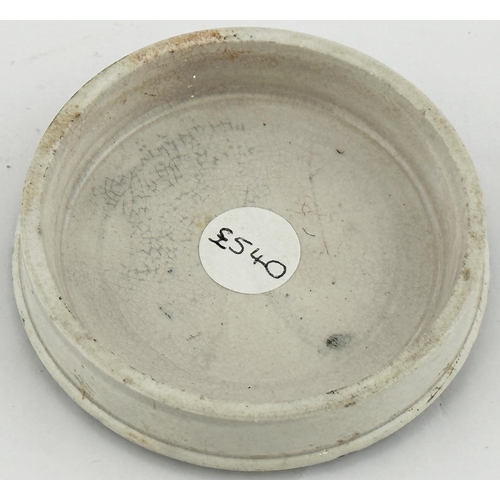 474 - HIGHLY PERFUMED BEARS GREASE POT LID. 2.9ins diam. Absolutely superb strong crisp black transfer dea... 