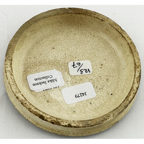 477 - GENUINE RUSSIAN BEARS GREASE POT LID. 2.9ins diam. Large early lid - note transfer vaiations to the ... 