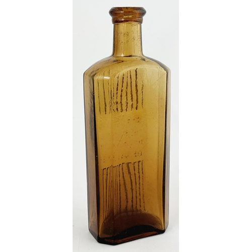 494 - BROWNS POISON BOTTLE. (DP p93) 6.7ins tall. Amber embossed poison bottle BROWNS/ PROTOL/ HYDROKINONE... 