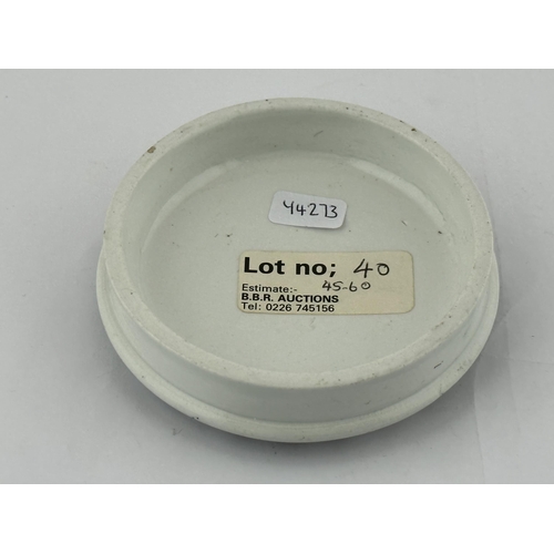 505 - YARMOUTH BLOATER PASTE POT LID. (APL pg 457, 4b) 3.6ins diam. BLANCHFLOWER/ GREAT YARMOUTH BLOATER P... 