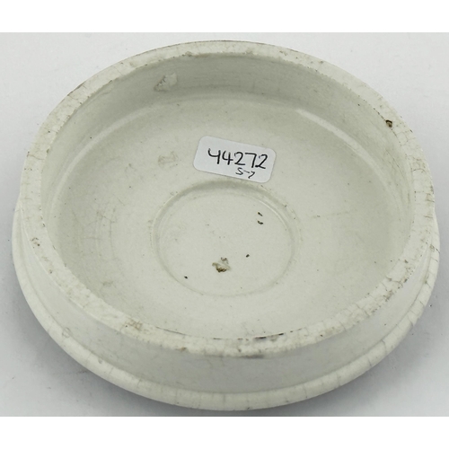 507 - GREAT YARMOUTH ANCHOVY PASTE POT LID. (APL pg 457, 3.6ins diam. Strong black transfer. BLANCHFLOWER ... 