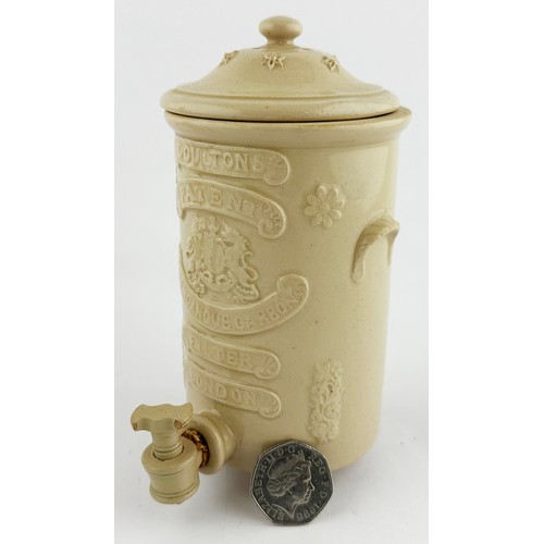 440 - DOULTON PATENT MINIATURE TRADESMANS SAMPLE WATER FILTER. 6.3ins tall. Off white stoneware water filt... 