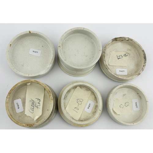 52 - COLD CREAM POT LID GROUP plus other. Largest 3ins diam. Various. Inc. ATKINSONS, COMMANS, BOOTS & GR... 