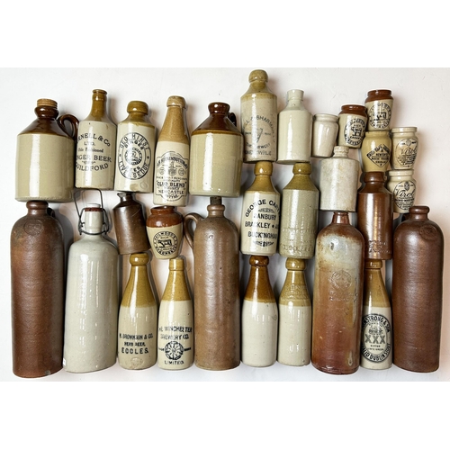 245 - STONEWARE GROUP. Tallest 11ins. Inc. Ginger beers, creams, flagons. NEWCASTLE, GUILDFORD, LIVERSEDGE... 