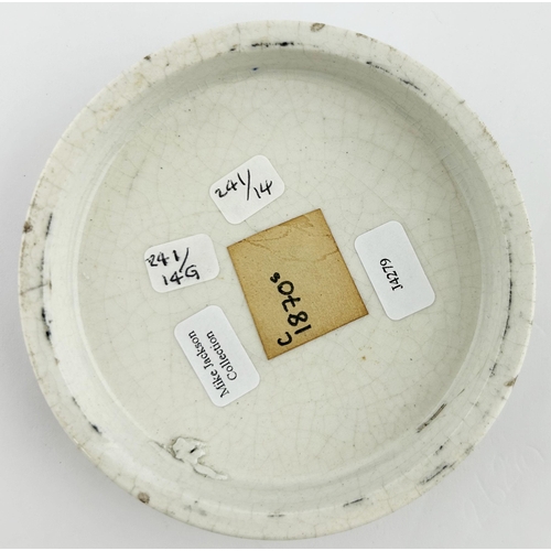 268 - LONDON POT LID. 3.5ins diam. ANCHOVY PASTE/ FOR/ TOAST BISCUITS/ LONDON/ SANDWICHES & C. Great crown... 