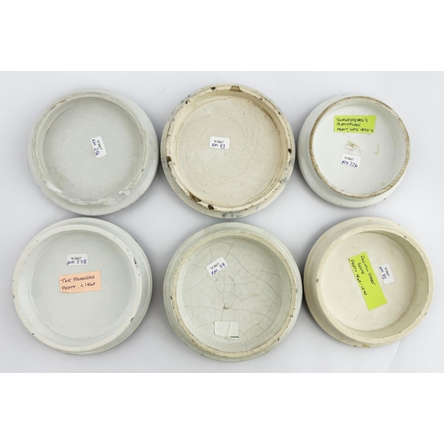 274 - PRATT WARE LID GROUP. Largest 4.75ins. Multicoloured. Inc. KM 38, KM 83, KM 85, KM 226, KM 236 & KM ... 